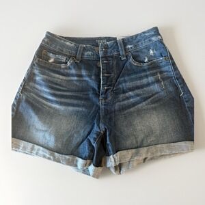 Time‎ And Tru Shorts Women's Size 6 Blue Denim High Rise Cuffed